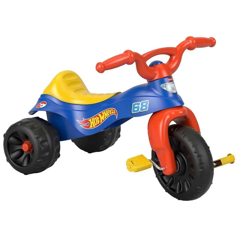 Fisher-Price Hot Wheels Toddler Tricycle Tough Trike Bike with Handlebar Grips and Storage for Preschool Kids (Amazon Exclusive), Large