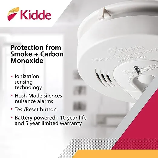 Kidde Smoke & Carbon Monoxide Detector with Voice Alerts, Battery Powered, Combination Smoke & CO Alarm