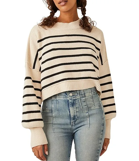 Stripe Easy Street Crop Sweater 
Free People