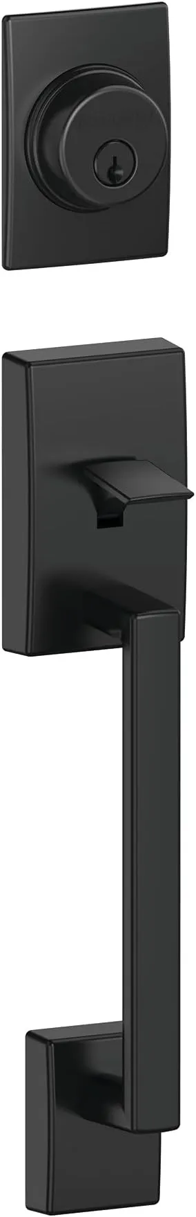 Schlage F58 CEN 622 Century Single Cylinder Exterior Entrance Handleset Lock, Matte Black (Exterior Half Only)