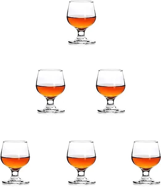 Valeways Shot Glasses, 1.75oz Mini Shot Glass Set of 6/Clear Shot Glasses/Super Cute Shot Glasses/Perfect for Tasting Brandy/Glass Snifters