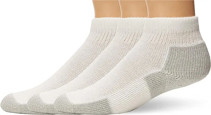 Thorlos Unisex JMX Running Thick Padded Ankle Sock, White 3 Pack, Medium