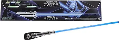 מלחמת הכוכבים הסדרה השחורה Ahsoka Tano Force FX חרב אור עלית עם נוריות LED מתקדמות ואפקטים קוליים, פריט משחק תפקידים אספנות למבוגרים