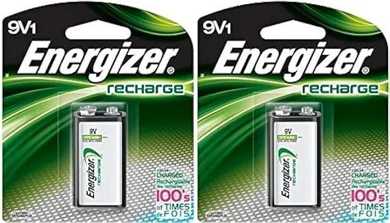 2 Energizer Rechargeable 9 Volt Batteries NH22NBP