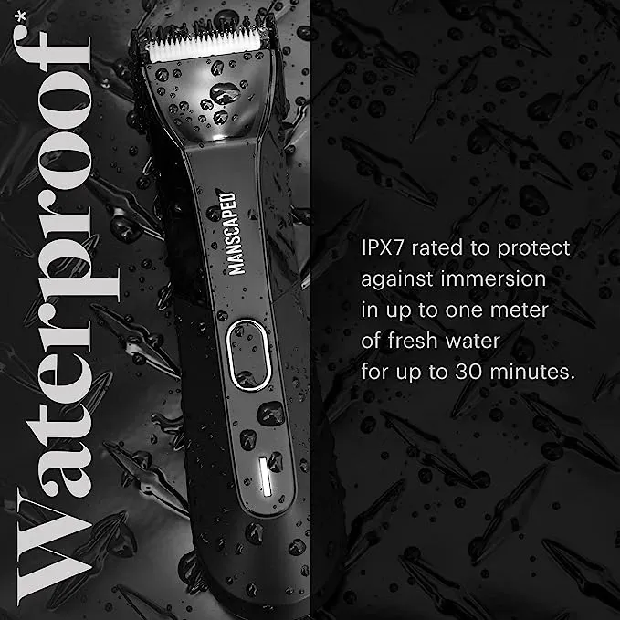 MANSCAPED® Electric Groin Hair Trimmer, The Lawn Mower™ 4.0, Replaceable SkinSafe™ Ceramic Blade Heads, Waterproof Wet/Dry Clippers, Rechargeable, Wireless Charging, Ultimate Male Hygiene Razor