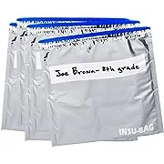 Foil Thermal Sandwich Bags - 5 Pack - Reusable Insulated Bag - Keeps Snacks and Lunch Cool and Fresh - Easy Closure - Waterproof | Silver Color