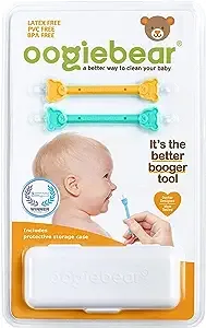 oogiebear - Nose and Ear Gadget. Safe, Easy Nasal Booger and Ear Cleaner for Newborns and Infants. Dual Earwax and Snot Remover - 2 Pack with Case - Orange and Seafoamoogiebear - Nose and Ear Gadget. Safe, Easy Nasal Bo…