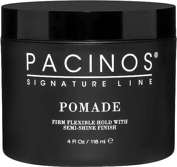 Pacinos Pomade - Flexible Hold, Frizz Control - High Shine Pomade for All Hair Types - 4oz