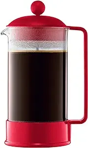 Bodum Brazil French Press Coffee Maker, 34 Ounce, 1 Liter Red