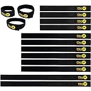 Quick-Straps by Wrap-It Storage - Assorted 12-Pack (Black) - Hook and Loop Hose