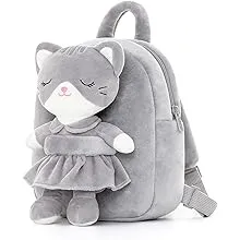 Toddler Backpack for Girls Kitty Animal Kids Plush Backpacks Cat Brown Age 3+