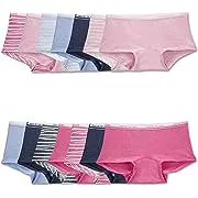 Fruit of The Loom Girls' Heather Boy Short Underwear, Assorted 14 Pack