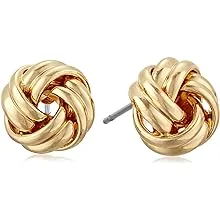 Anne Klein Gold Tone Knot Stud Earrings