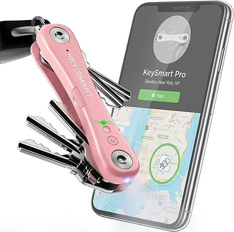 KeySmart Pro with Tile Smart Location Up to 14 Keys - Rose Gold