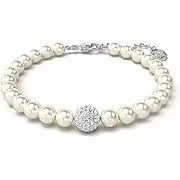 SWAROVSKI Remix Strand Bracelet, Crystal Pearls and Pavé-Set Sphere in a Rhodium Finished Setting, Part of the Remix Collection