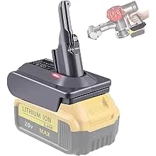 JJXNDO V8 Adapter for Dewalt to for Dyson V8, Battery Converter for Dewalt 20V to Work with for Dyson V8 SV10 Animal Fluffy Motorhead Vacuum Cleaners with Trigger Lock(Not V8 Battery)