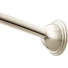 Moen Polished Nickel 54 to 72-Inch Adjustable Length Fixed Mount Single Curved Shower Rod, CSR2160NL