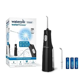 Waterpik Cordless Water Flosser, Battery operated & Portable for Travel & Home, ADA Accepted Cordless Express, Black WF-02