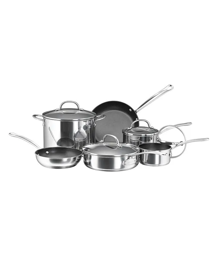 Farberware Millennium Stainless 10-Piece Nonstick Cookware Se