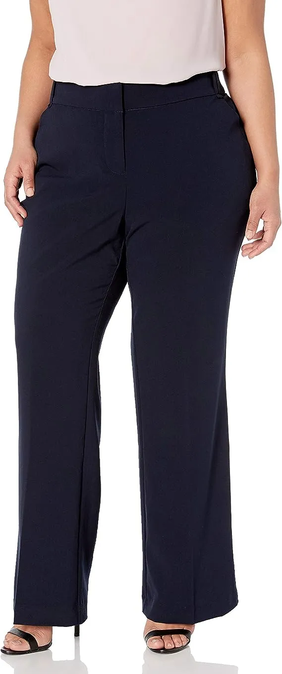 Briggs New York Women&#039;s Navy Blue Size 18 Pull On Dress Pant Elastic Waist