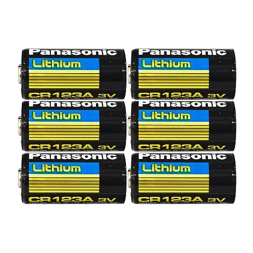 Panasonic CR123 CR123A 3V Lithium Battery (6 Pack) in Reusable Clam Shell