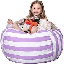 Wekapo Stuffed Animal Storage Bean Bag Chair Cover for Kids | Stuffable Zipper