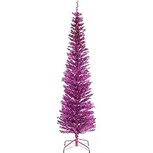 National Tree Company Artificial Christmas Tree, Purple Tinsel, Includes Stand, 6 feet