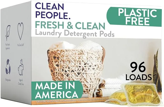 The Clean People Laundry Detergent Pods - Hypoallergenic Laundry Pods - Ultra Concentrated, Recyclable Packaging, Stain Fighting - Sweet Petals, 32 Pack