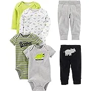 Simple Joys by Carter's Baby Boys' 6-Piece Bodysuits (Short and Long Sleeve) and Pants Set