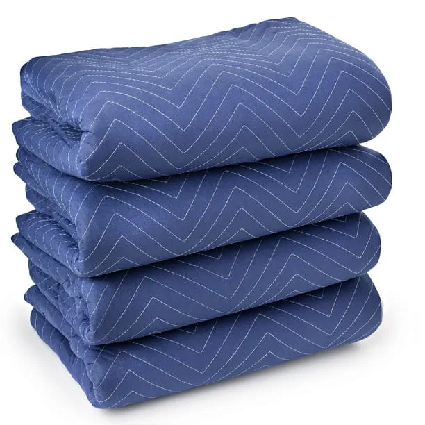 Sure-Max 4 Moving Blankets Furniture Pads - Deluxe Pro - 80" x 72" Royal Blue