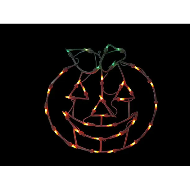 Northlight 14" Lighted Jack-O-Lantern Halloween Double Sided Window Silhouette Decoration