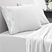 Sweet Home Collection 1800 Series Bed Sheets - Extra Soft Microfiber Deep Pocket Sheet Set - White, King