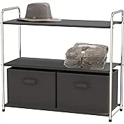 Simple Houseware 3-Tier Closet Storage with 2 Drawers, Dark Grey, Gray