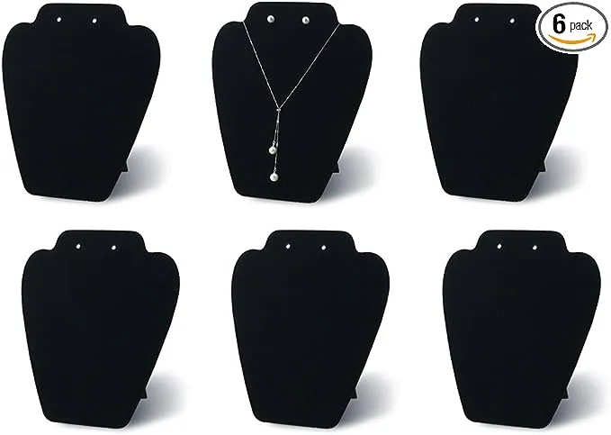 7TH VELVET 6 Pieces Black Velvet Easel Necklace & Earing Display