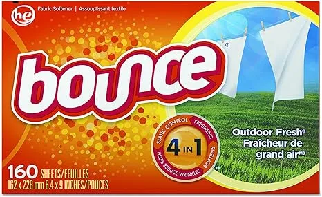 Bounce 80168CT Fabric Softener Dryer Sheets, Box of 160 Sheets (Case of 6 Boxes)