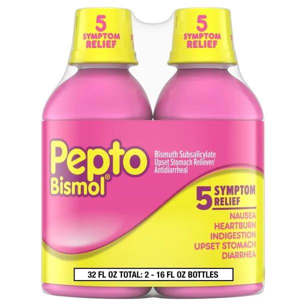 Pepto-Bismol Original Liquid, Upset Stomach, 5 Symptom Relief - 16 fl oz