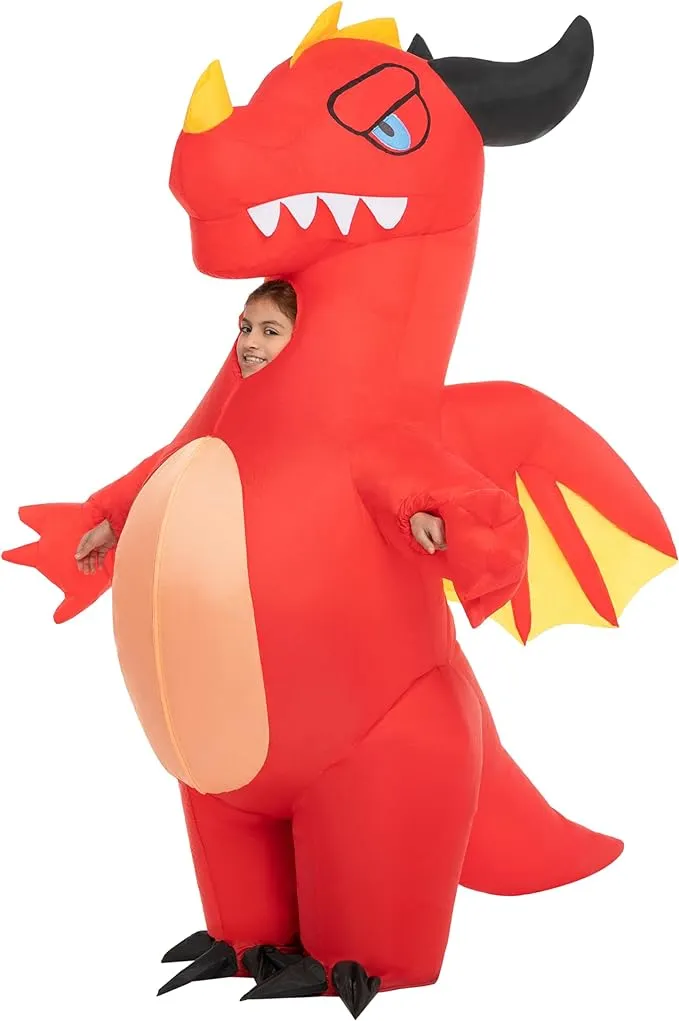 Spooktacular Creations Inflatable Red Dragon- Child 7-10yrs old