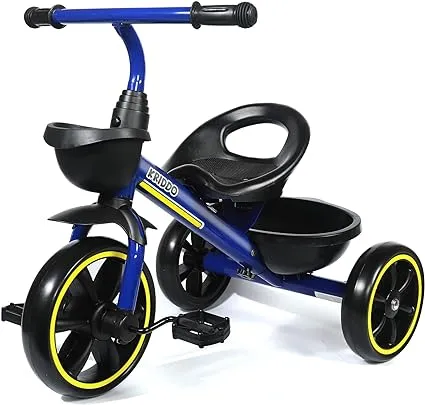 KRIDDO Kids Tricycles Age 24 Month to 4 Years, Toddler Kids Trike for 2.5 to 5 Year Old, Gift Toddler Tricycles for 2-4 Year Olds, Trikes for Toddlers, Blue