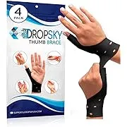 Dropsky Waterproof Wrist Thumb Support With Gel Pad, Thumb Brace for Arthritis Pain and Support-Thumb Wrist Brace, Arthritis & Carpal Tunnel - Left and Right Hand- Lightweight,Therapy Rubber-Latex, 4