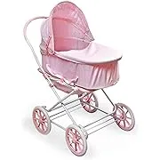 Badger Basket Just Like Mommy 3-in-1 Toy Doll Pram Stroller and Carrier for 18-22 inch Dolls - Pink/Rosebud