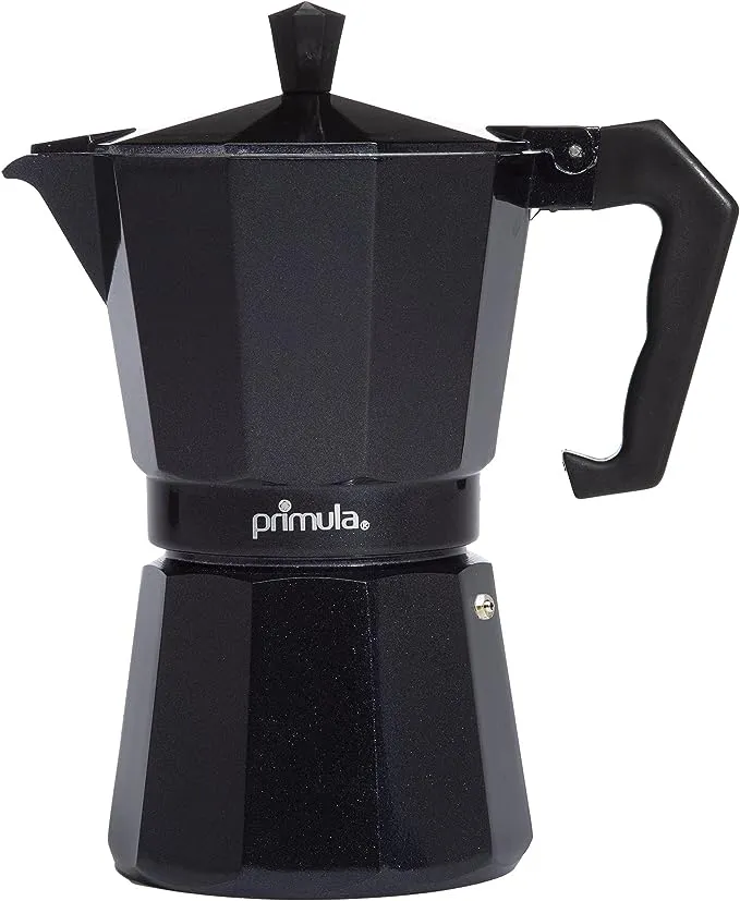 Primula Classic Stovetop Espresso and Coffee Maker, Moka Pot for Italian and Cuban Café Brewing, Greca Coffee Maker, Cafeteras, 12 Espresso Cups, Silver