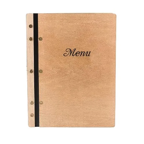 Inko Horeca - Wooden Menu Holder - Menu Book for Restaurant - Hard Folding Menu Covers - Oak Coloured Menu - Wooden Cafe Menu Folder Book for Bar - Bar Menu Sign (Wenge)