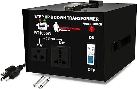 ROCKSTONE POWER 1000 Watt Heavy Duty Step Up/Down Voltage Transformer Converter