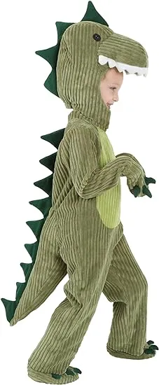 Dress-Up-America T-Rex Costume for Kids - Dinosaur Costume for Boys and Girls - Green Dino Jumpsuit Toddler 4