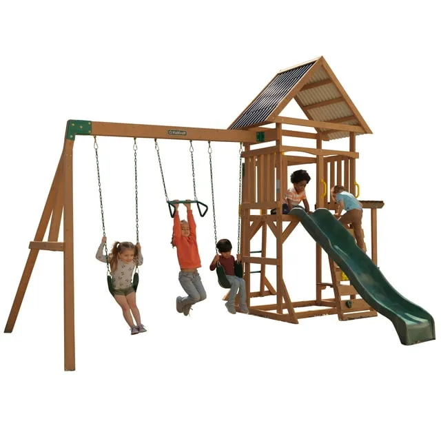 Kidkraft Lawnmeadow Playset / Swing Set, Brown