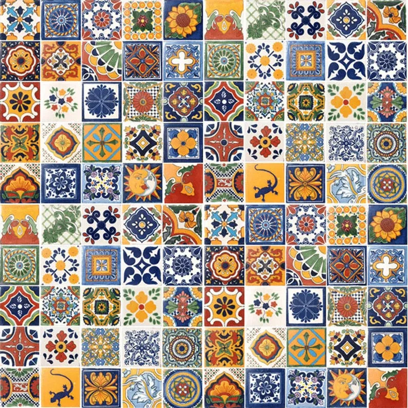 Mexican Tiles 4x4 Handpainted Hundred Pieces Assorted Designs