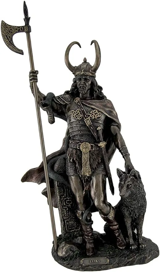 Zeckos Bronze Finish Loki Norse God of Mischief Resin Statue Sculpture 13.75 Inches High