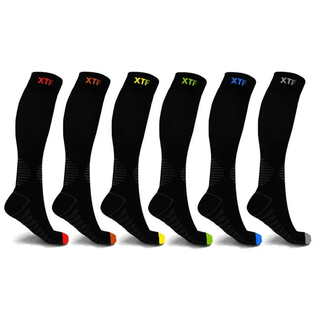 Extreme Fit Colored Toes Compression Socks