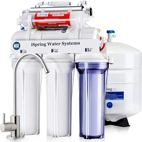 iSpring RCC7AK UV 7 Stage Under Sink Reverse Osmosis Drinking Water... - Alkaline UV