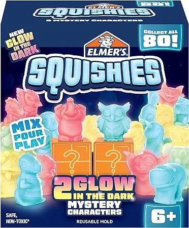 Elmer's Glow in the Dark Squishies Mystery Character Mold Kit